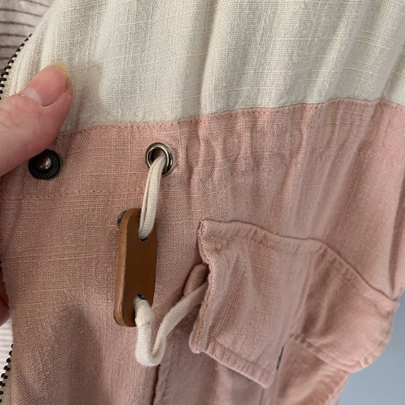 Blu Pepper colorblock linen utility jacket white/pink - Picture 5 of 6